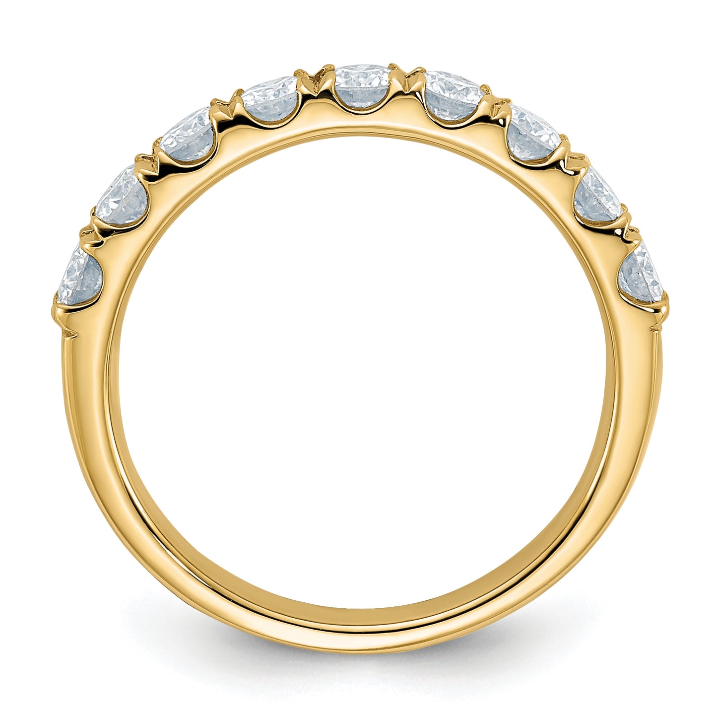 14K Yellow Gold 1ct. 9 Stone G H I True Light Moissanite Band