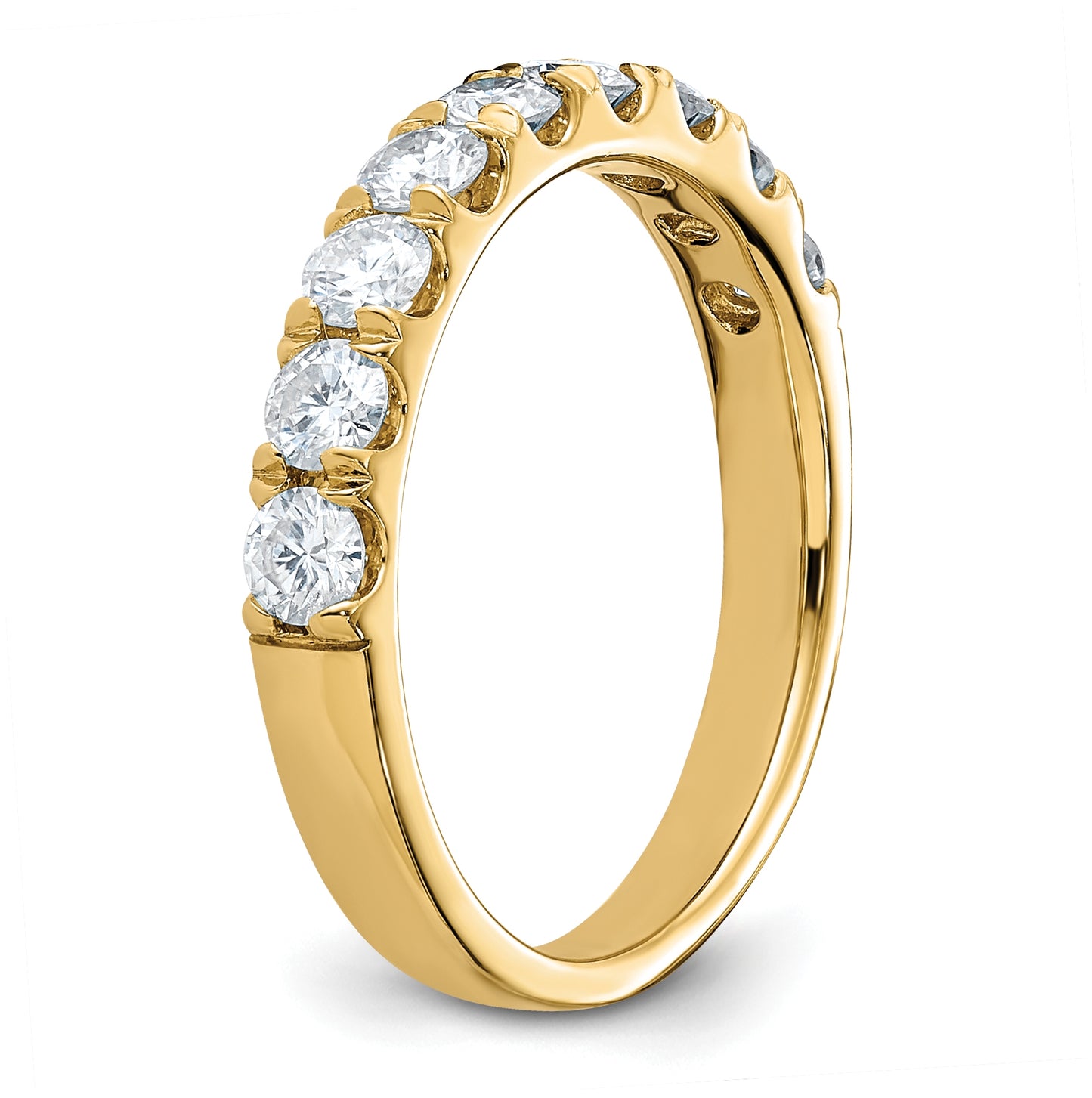 14K Yellow Gold 1ct. 9 Stone G H I True Light Moissanite Band