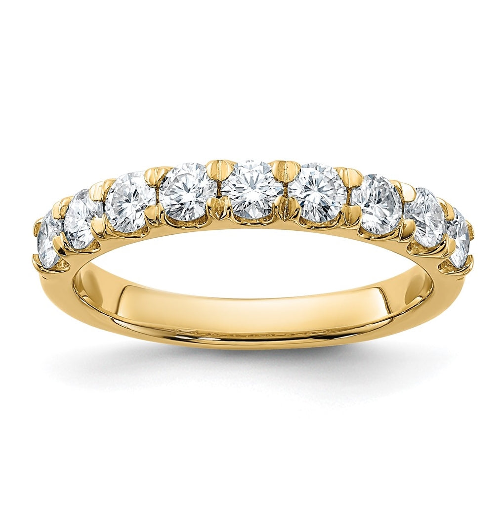 14K Yellow Gold 1ct. 9 Stone G H I True Light Moissanite Band