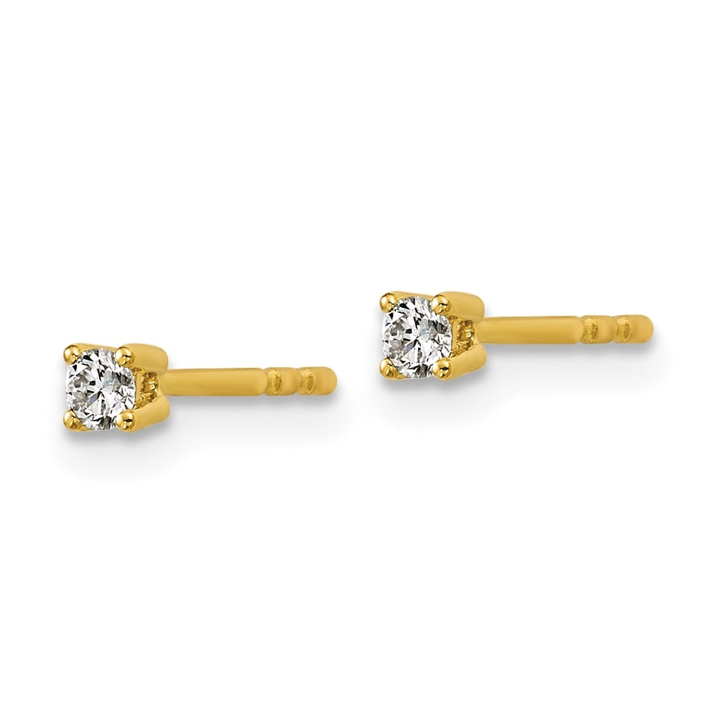 18k Yellow Or White Gold Or Platinum Or Sterling Silver Lab Grown Diamond VS+ F+ Round Complete Four Prong Stud Earrings