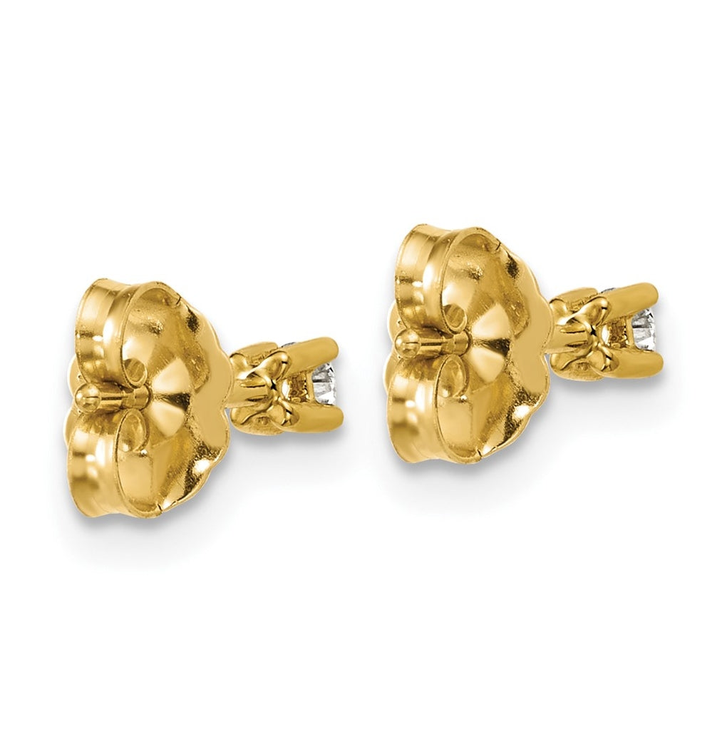 18k Yellow Or White Gold Or Platinum Or Sterling Silver Lab Grown Diamond VS+ F+ Round Complete Four Prong Stud Earrings