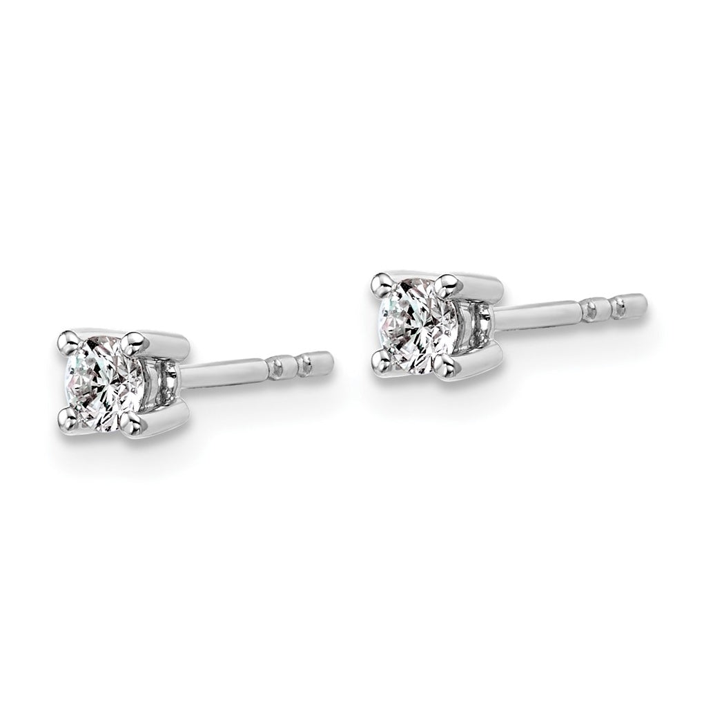 18k Yellow Or White Gold Or Platinum Or Sterling Silver Lab Grown Diamond VS+ F+ Round Complete Four Prong Stud Earrings