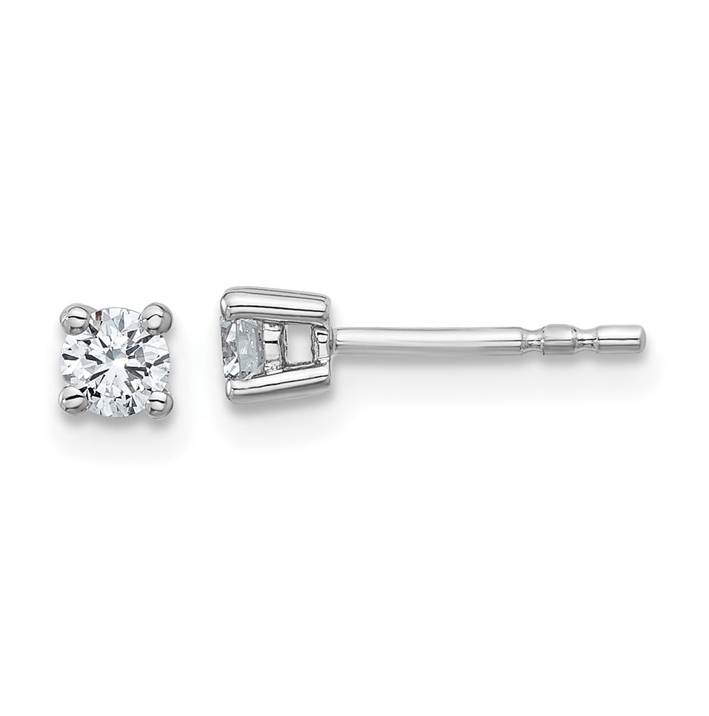 18k Yellow Or White Gold Or Platinum Or Sterling Silver Lab Grown Diamond VS+ F+ Round Complete Four Prong Stud Earrings