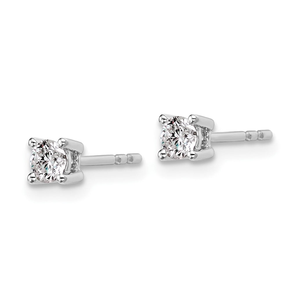 18k Yellow Or White Gold Or Platinum Or Sterling Silver Lab Grown Diamond VS+ F+ Round Complete Four Prong Stud Earrings
