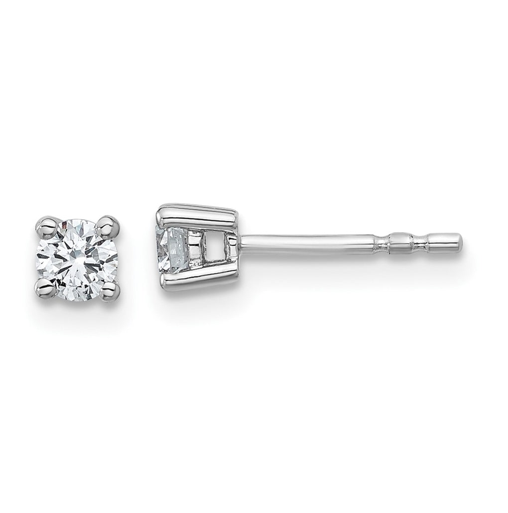 18k Yellow Or White Gold Or Platinum Or Sterling Silver Lab Grown Diamond VS+ F+ Round Complete Four Prong Stud Earrings