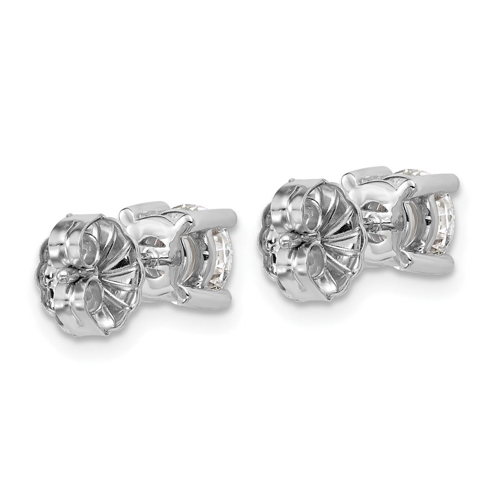 18k Yellow Gold Certified Lab Grown Diamond VS+ F+ Round Complete Four Prong Stud Earrings