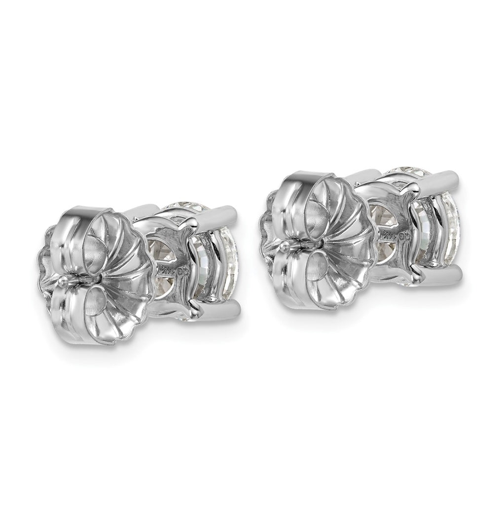 18k Yellow Gold Certified Lab Grown Diamond VS+ F+ Round Complete Four Prong Stud Earrings