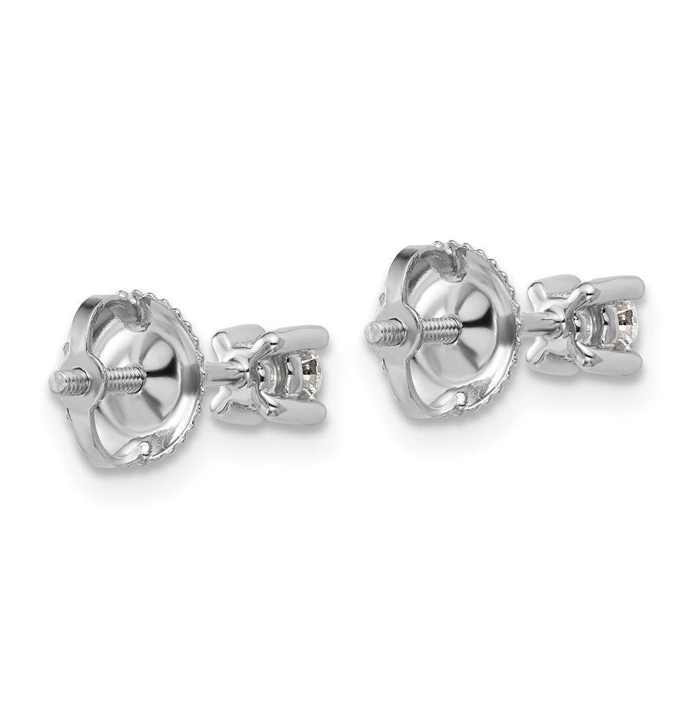 18K Yellow Or White Gold Or Platinum Certified Lab Grown Diamond VS+ F+ Round Complete Four Prong Screwback Stud Earrings
