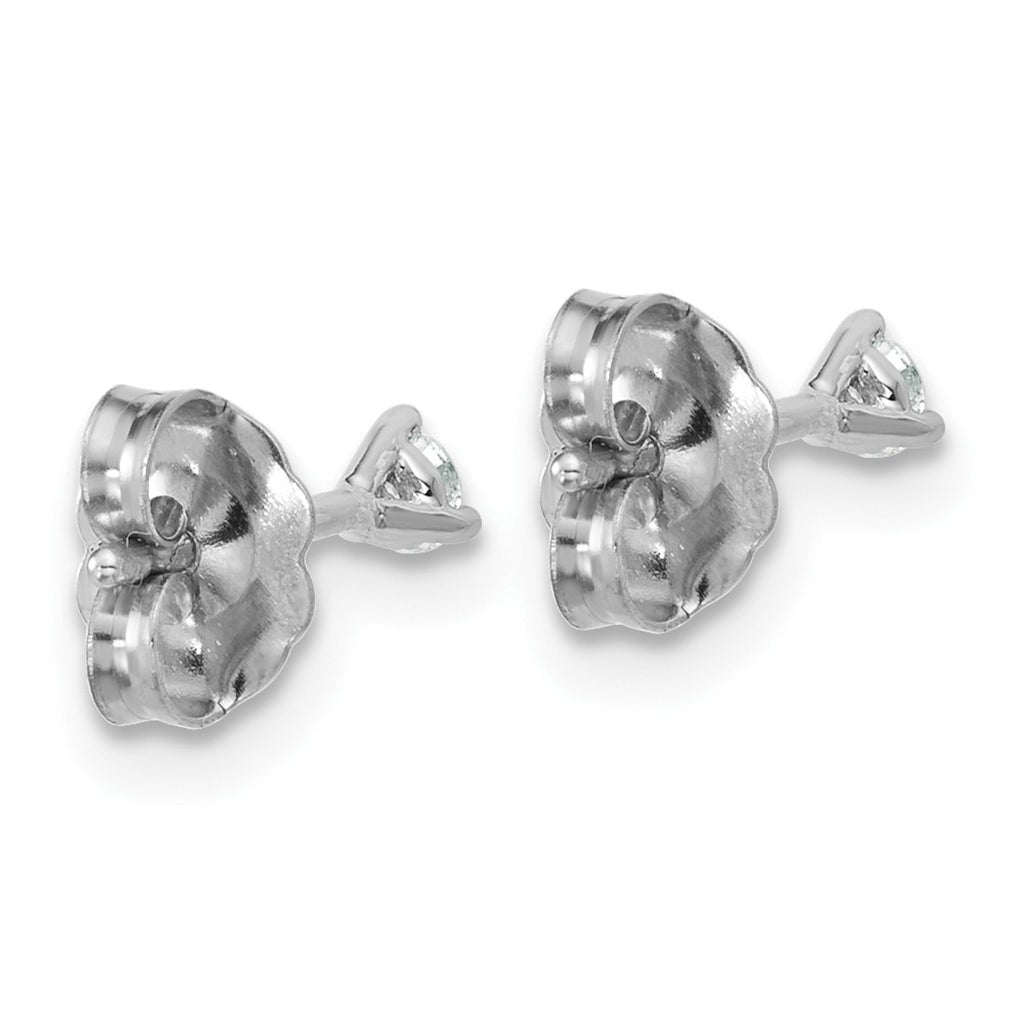 18k Yellow Or White Gold Or Platinum Lab Grown Diamond VS+ F+ Round Complete Three Prong Stud Earrings