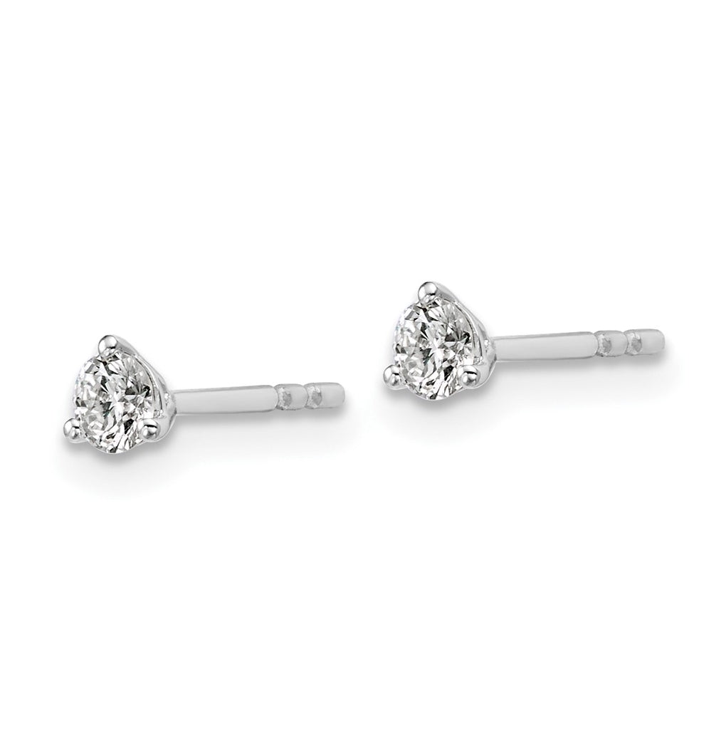 18k Yellow Or White Gold Or Platinum Certified Lab Grown Diamond VS+ F+ Round Complete Three Prong Stud Earrings