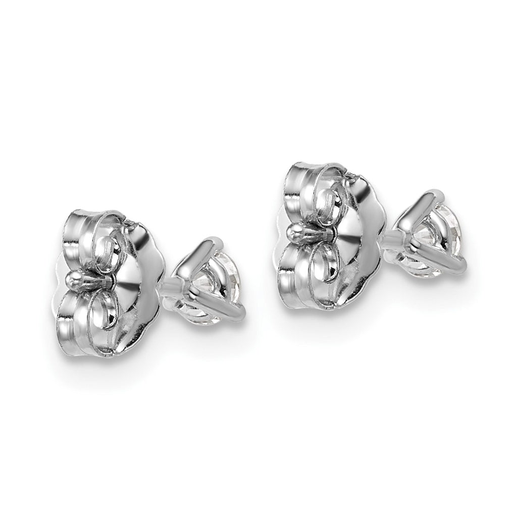 18k Yellow Or White Gold Or Platinum Certified Lab Grown Diamond VS+ F+ Round Complete Three Prong Stud Earrings