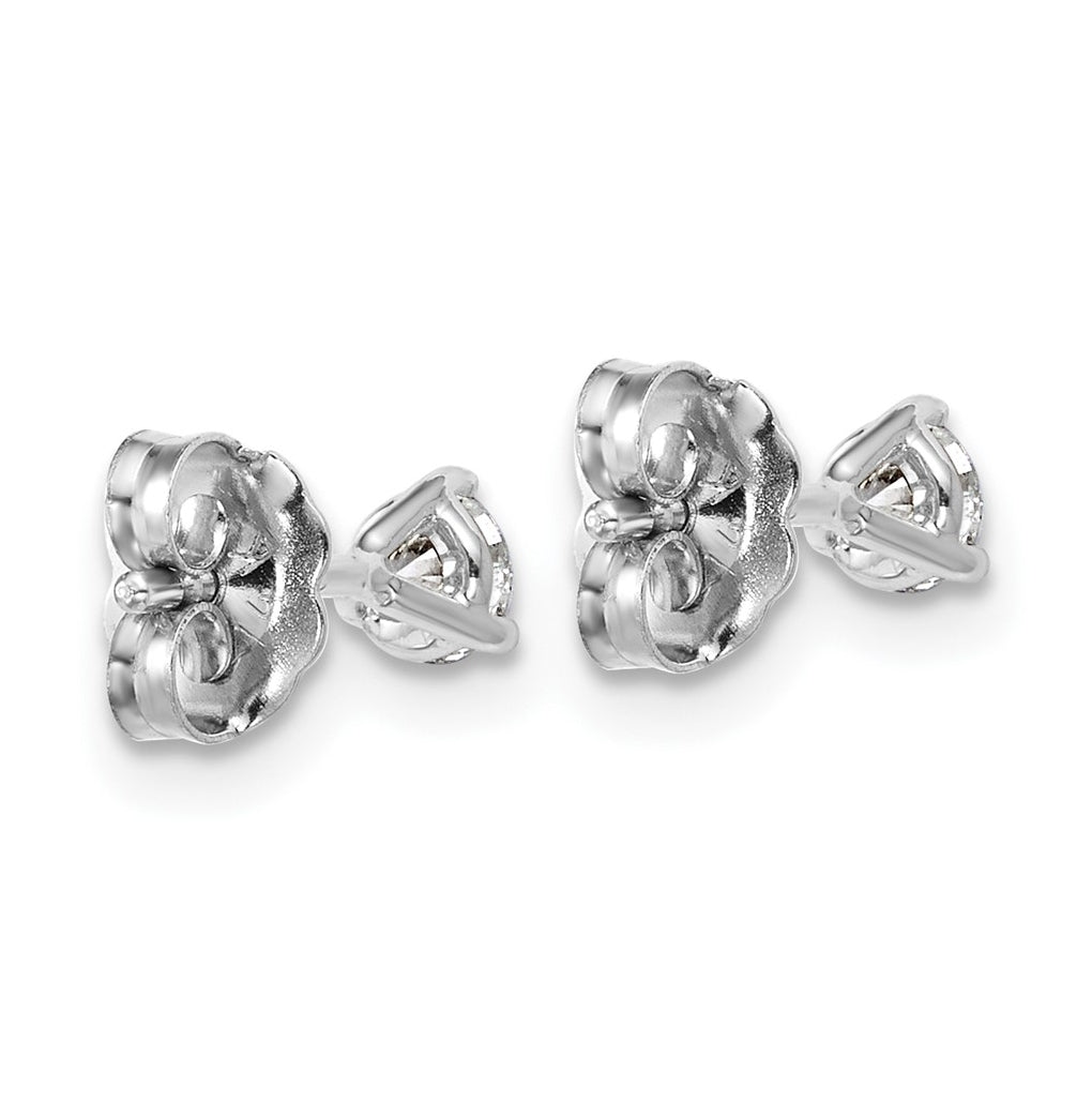 18k Yellow Or White Gold Or Platinum Certified Lab Grown Diamond VS+ F+ Round Complete Three Prong Stud Earrings