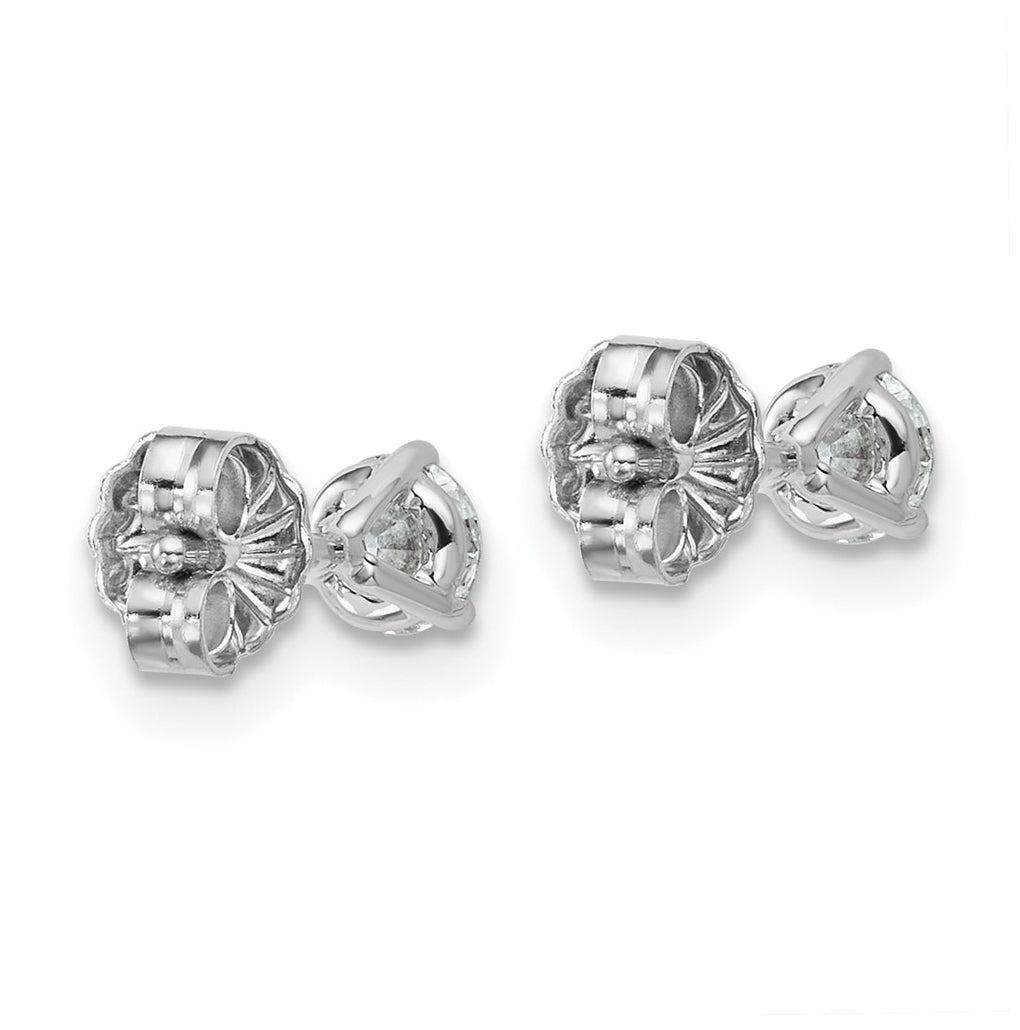 18k Yellow Or White Gold Or Platinum Certified Lab Grown Diamond VS+ F+ Round Complete Three Prong Stud Earrings