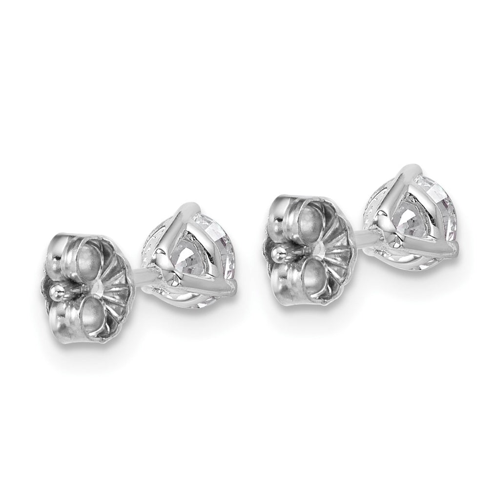 18k Yellow Or White Gold Or Platinum Certified Lab Grown Diamond VS+ F+ Round Complete Three Prong Stud Earrings