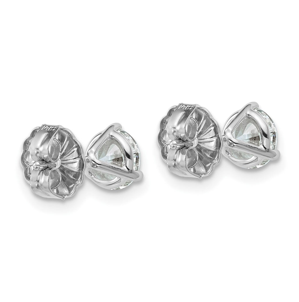 18k Yellow Or White Gold Or Platinum Certified Lab Grown Diamond VS+ F+ Round Complete Three Prong Stud Earrings