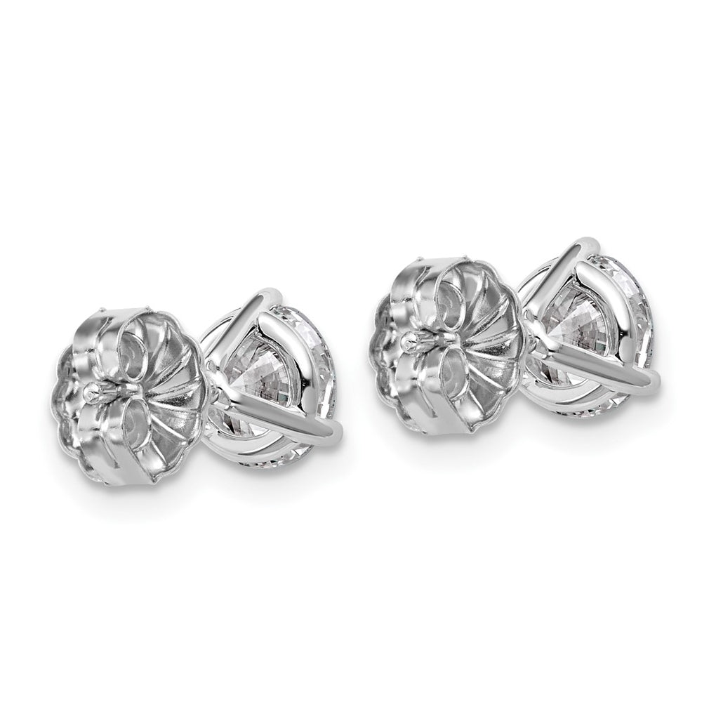 18k Yellow Or White Gold Or Platinum Certified Lab Grown Diamond VS+ F+ Round Complete Three Prong Stud Earrings