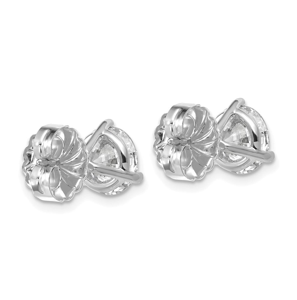18k Yellow Or White Gold Or Platinum Certified Lab Grown Diamond VS+ F+ Round Complete Three Prong Stud Earrings