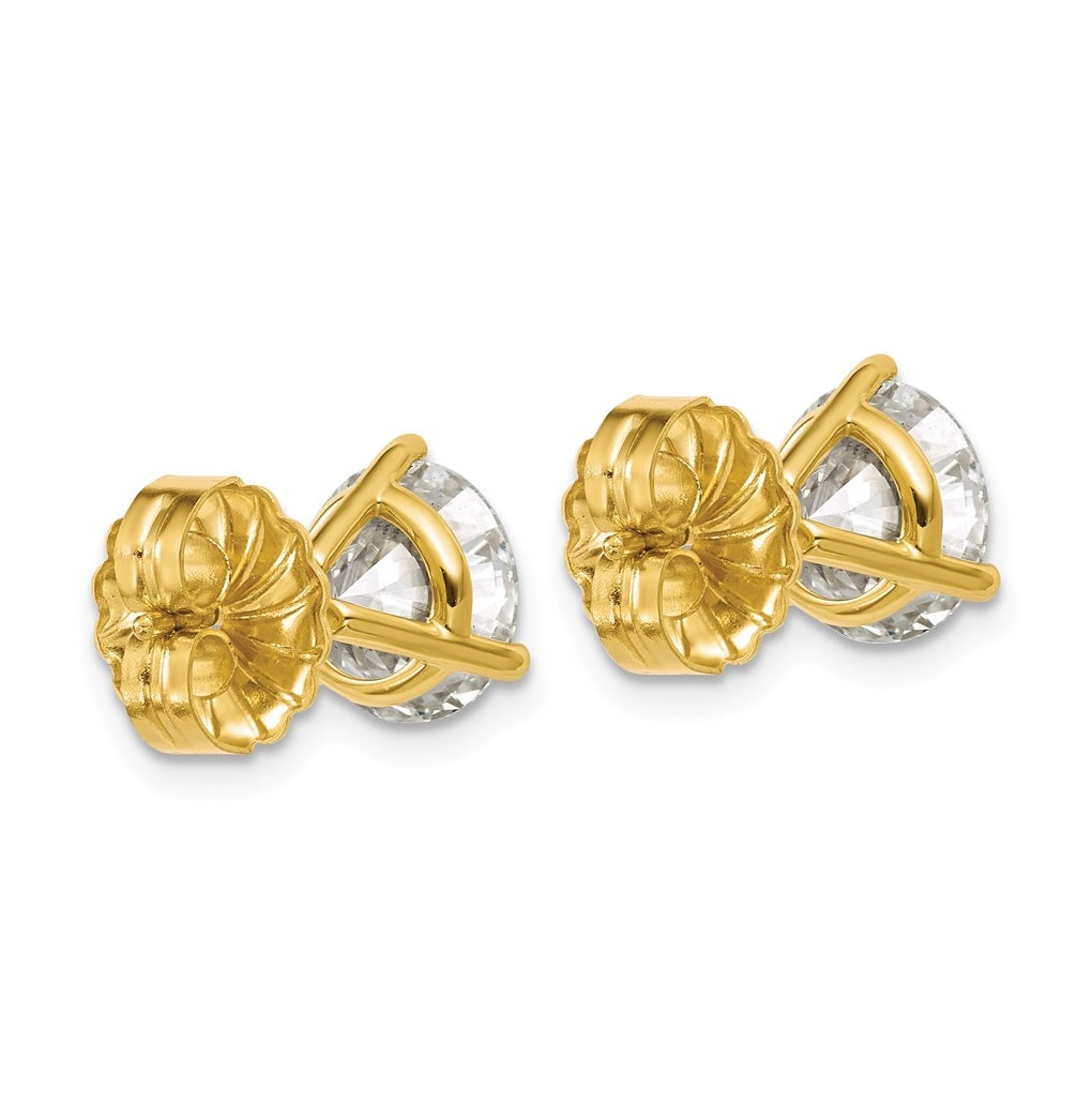 18k Yellow Or White Gold Or Platinum Certified Lab Grown Diamond VS+ F+ Round Complete Three Prong Stud Earrings