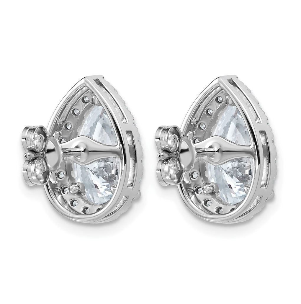 14k 4 5/8 carat Lab Grown Diamond VS+ F+ Complete Pear Halo Post Earrings