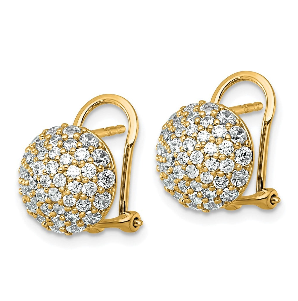 14k Yellow Gold 1 5/8 carat Lab Grown Diamond VS+ F+ Pave Ball Complete Leverback Post Earrings