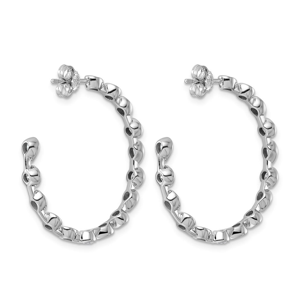 14K White Gold 2 5/8ct Lab Grown Diamond VS+ F+ Post Round/Pear Hoop Earrings