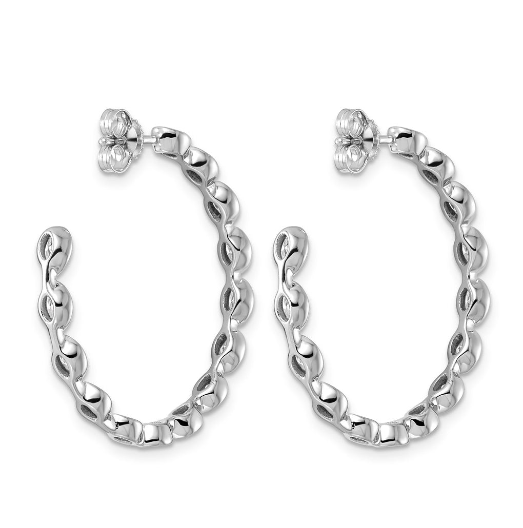 14K White Gold 2 1/2ct Lab Grown Diamond VS+ F+ Post Oval Hoop Earrings