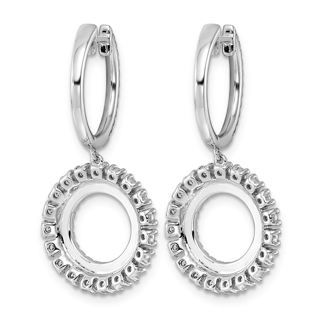 14K White Gold 1 1/2ct Lab Grown Diamond VS+ F+ Dangle Complete Hoop Earring – Elegant Jewelry Gift for Birthday, Anniversary, Engagement, Wedding