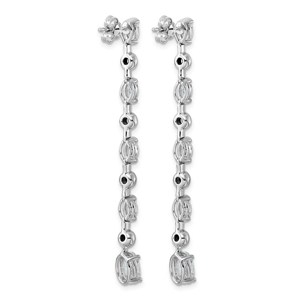 14K White Gold LabGrown Dia VS+ F+ Post Oval/Round Comp Drop Earrings – Elegant Jewelry Gift for Birthday, Anniversary, Engagement, Wedding