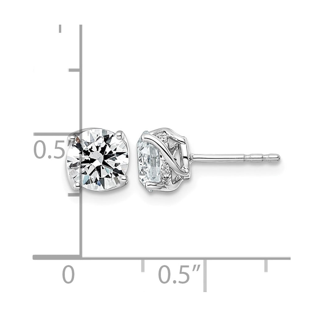 14K White Gold 2ct Round Center Lab Grown Diamond VS+ F+ Complete Twist Earrings – Elegant Jewelry Gift for Birthday, Anniversary, Engagement, Wedding