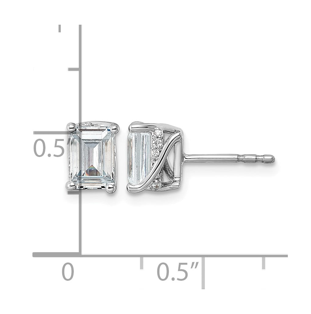 14K White Gold 2ct Emerald-cut Center Lab Grown Diamond VS+ F+ Complete Twist Earrings – Elegant Jewelry Gift for Birthday, Anniversary, Engagement, Wedding