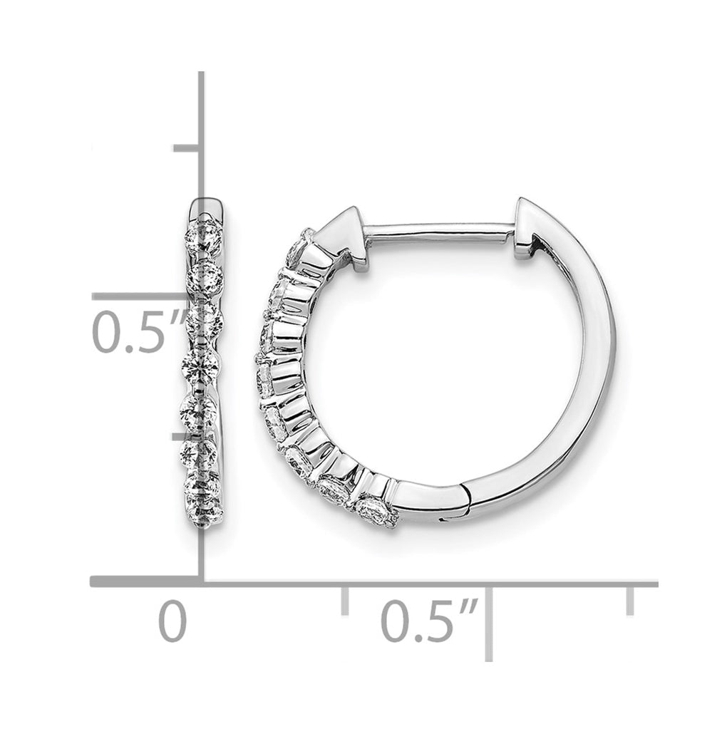 10k White Gold 1/3 carat Lab Grown Diamond VS/SI+ G+ Complete Hinged Hoop Earrings