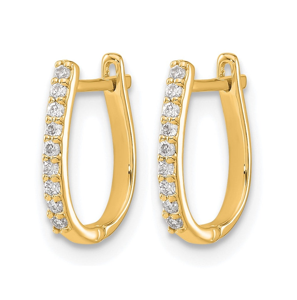 14k Yellow Gold 1/10 carat Lab Grown Diamond VS/SI+ G+ Complete Hinged Hoop Earrings