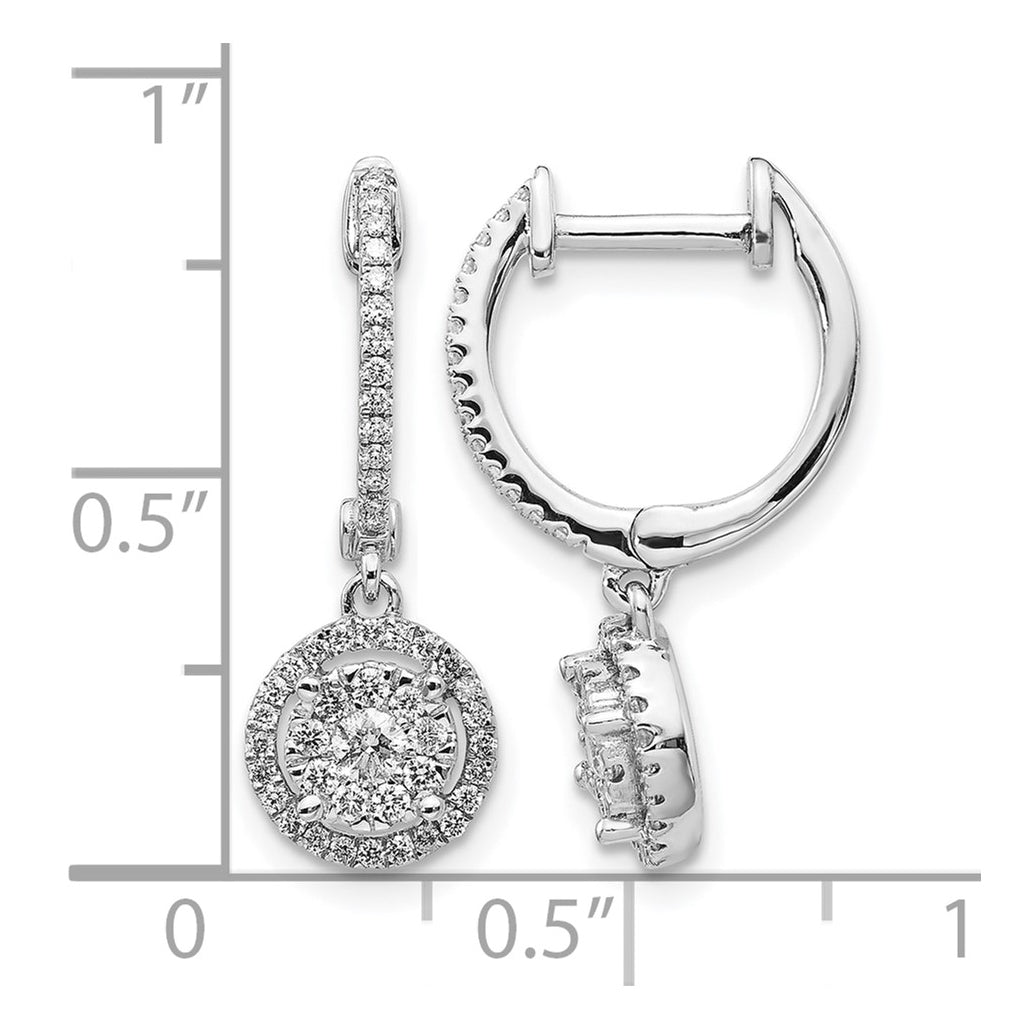 14k White Gold Diamond Hinged Hoop Earrings – Elegant Jewelry Gift for Birthday, Anniversary, Engagement, Wedding
