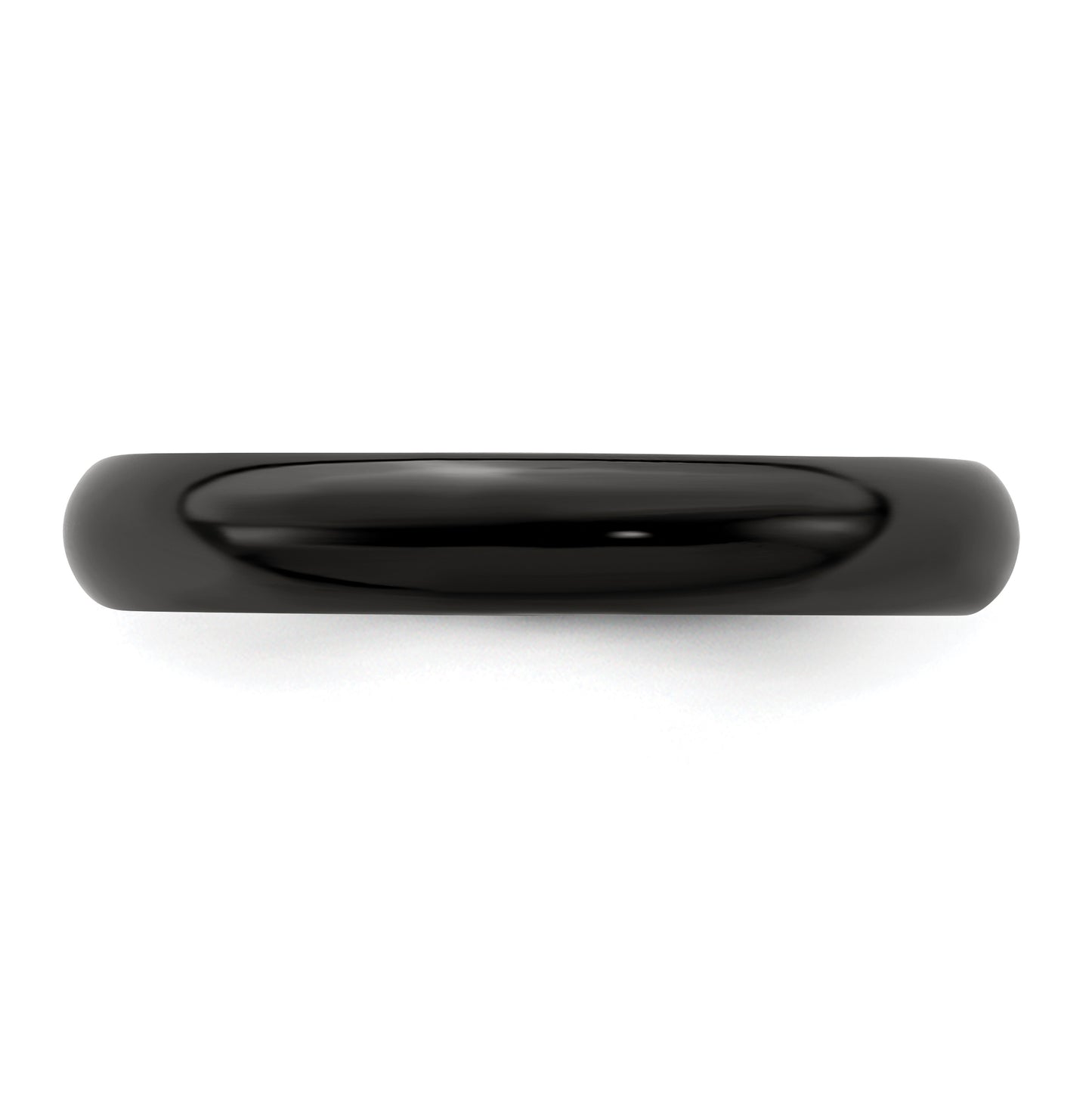 Edward Mirell Titanium Black Titanium Polished Domed 4mm Band, Size 7.5