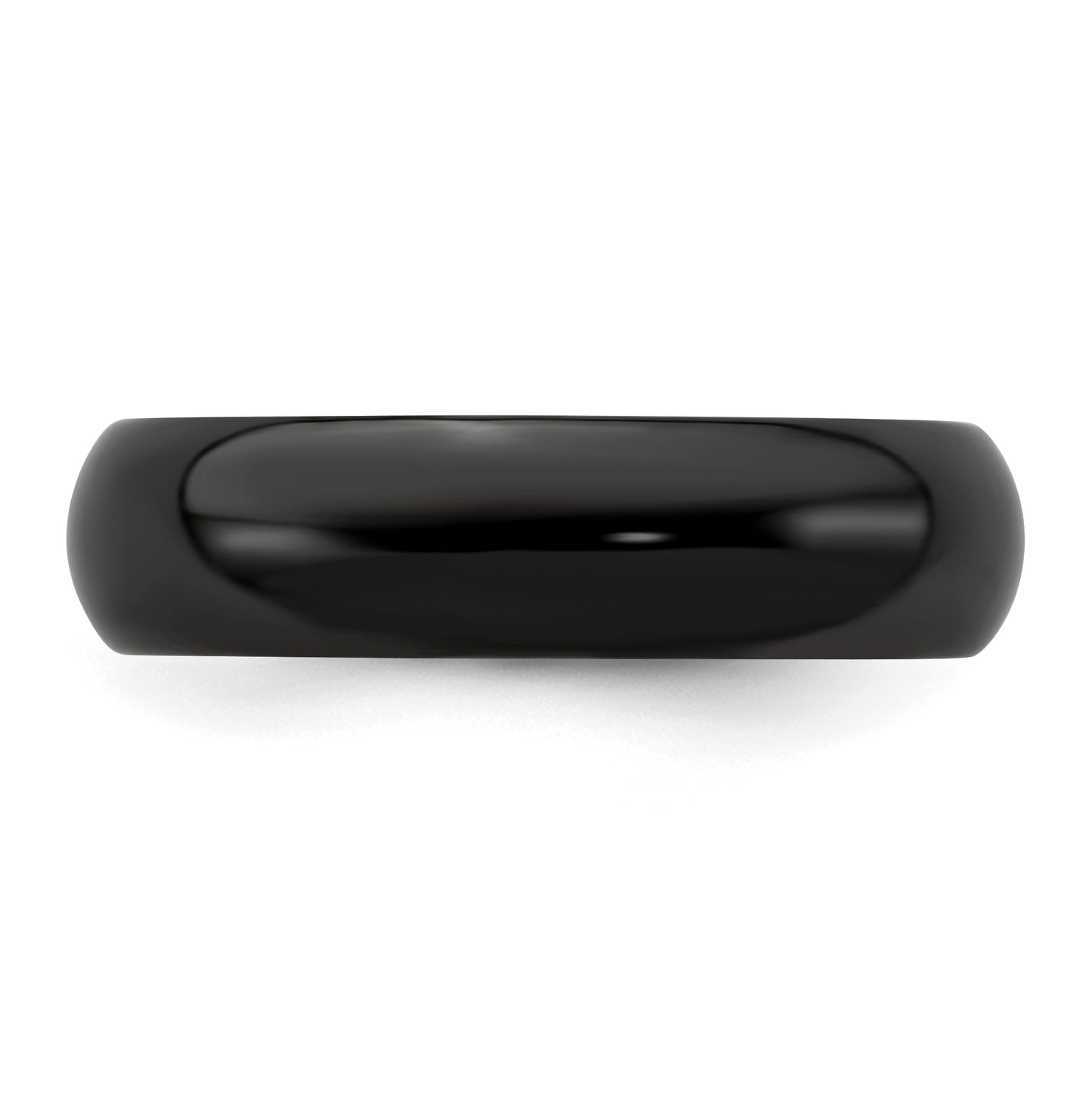 Edward Mirell Titanium Black Titanium Polished Domed 6mm Band, Size 6