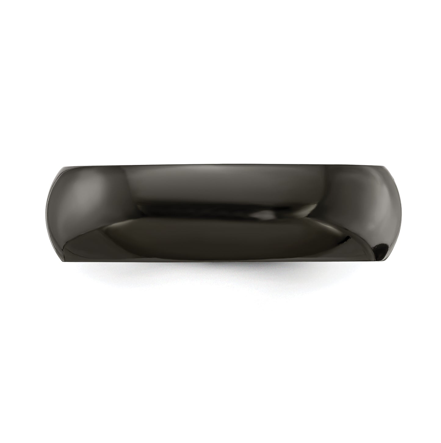 Edward Mirell Titanium Black Titanium Domed 7mm Band, Size 12.5