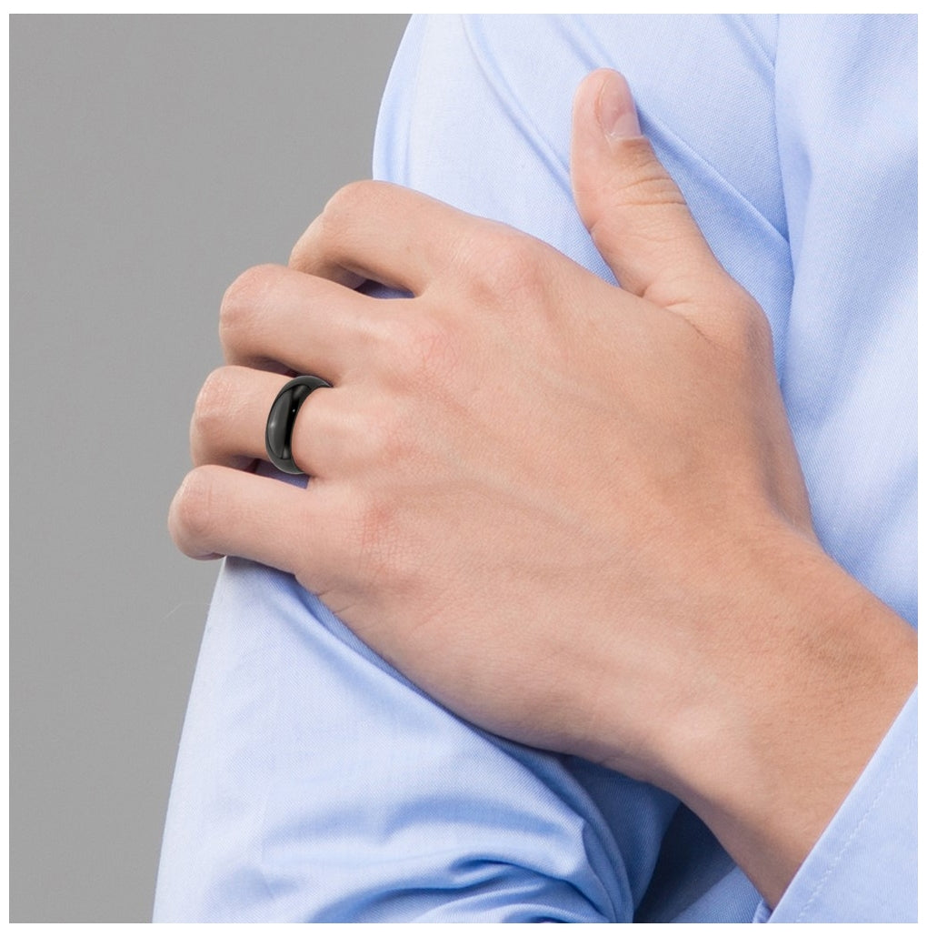 Edward Mirell Titanium Black Ti Polished Domed Band