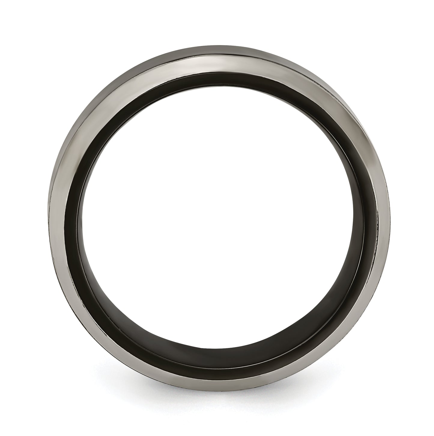 Edward Mirell Titanium Black Titanium Grey Edges 7mm Band