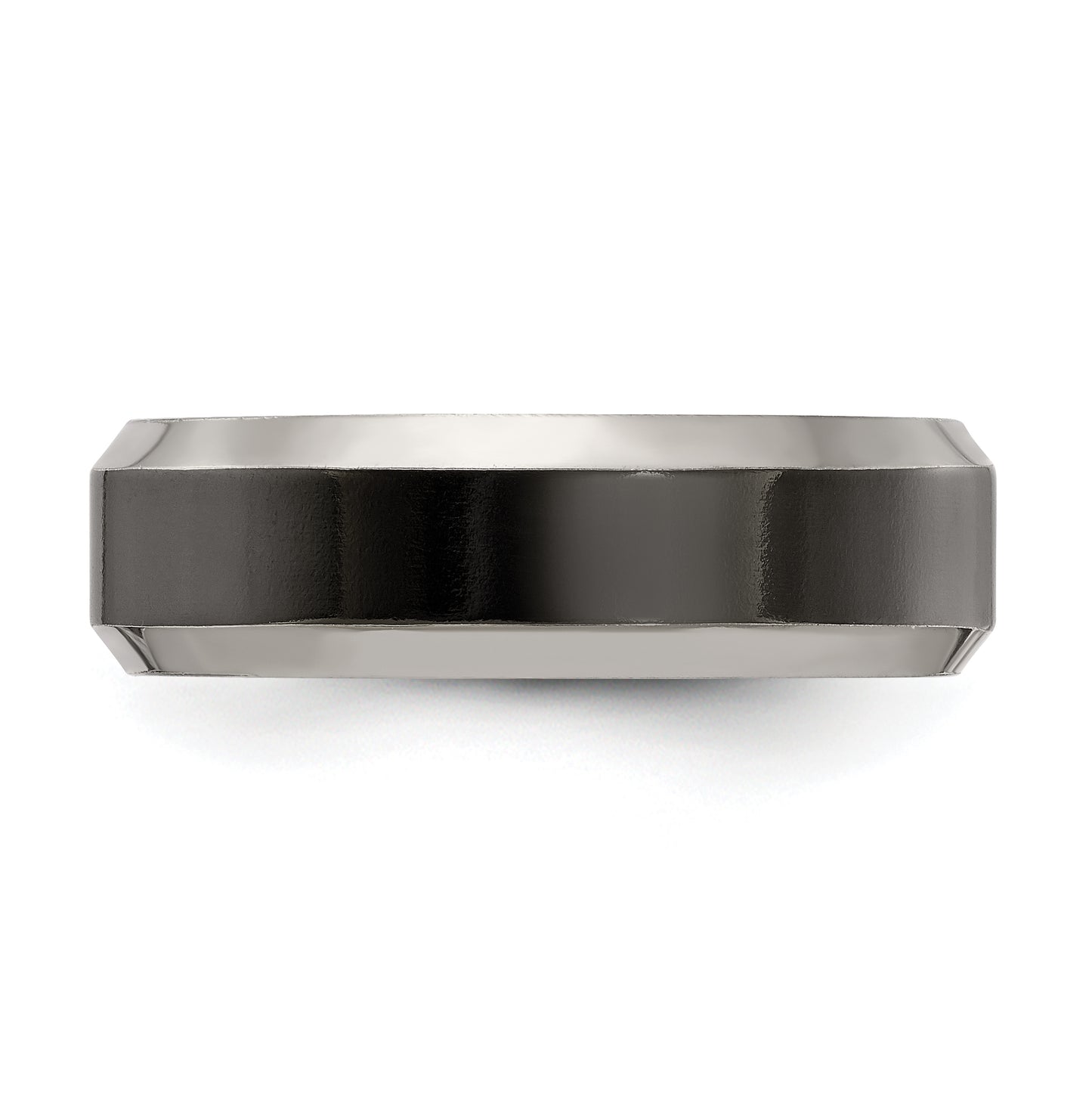 Edward Mirell Titanium Black Titanium Grey Edges 7mm Band