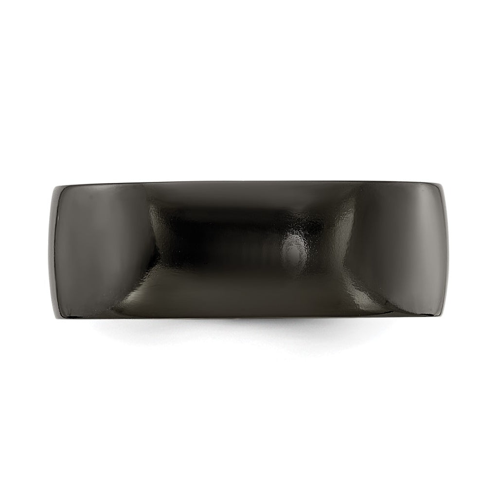Edward Mirell Titanium Black Ti Polished Flat 8mm Band