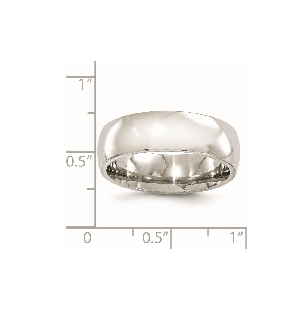 Edward Mirell Titanium Half Round 7mm Polished Band