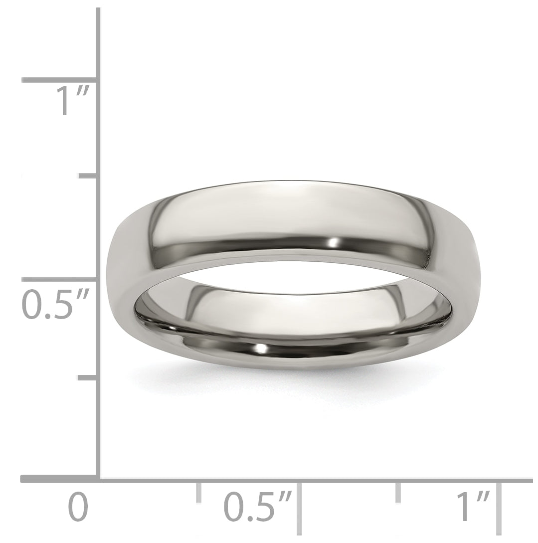 Edward Mirell Titanium Half Round 5mm Polished Band Size 5