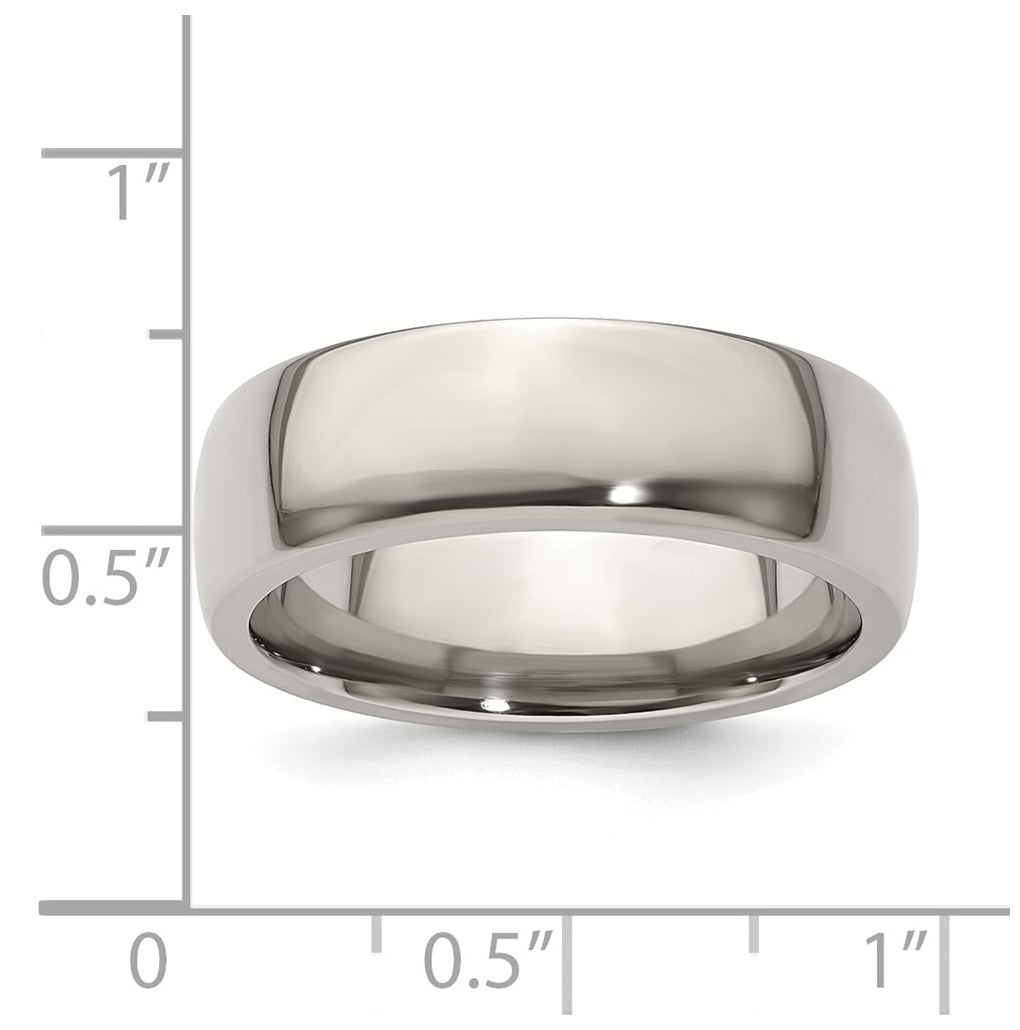 Edward Mirell Titanium Half Round 7mm Polished Band