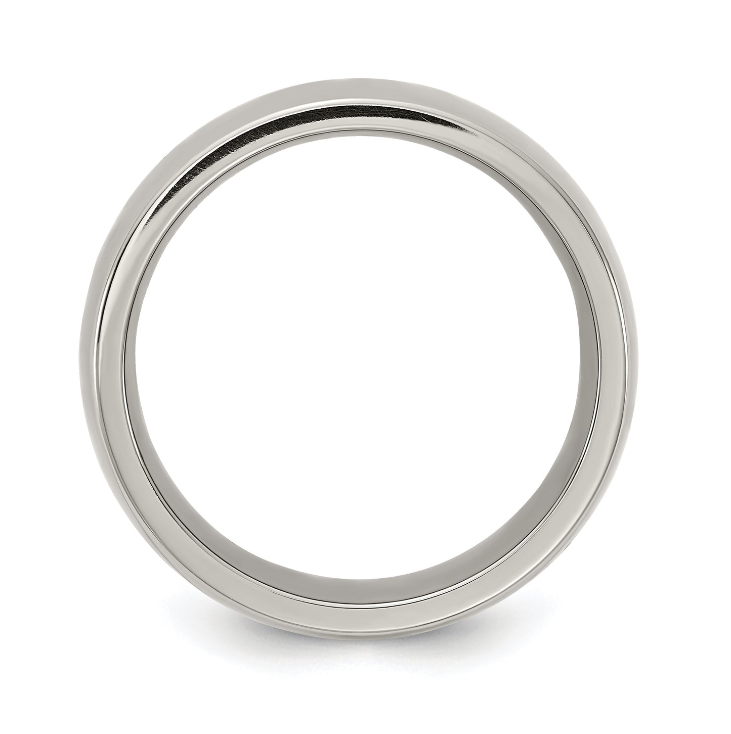Edward Mirell Titanium Polished Half Round 8mm Band
