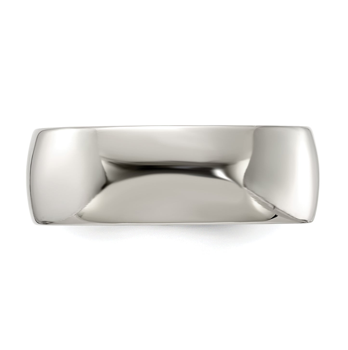 Edward Mirell Titanium Polished Half Round 8mm Band