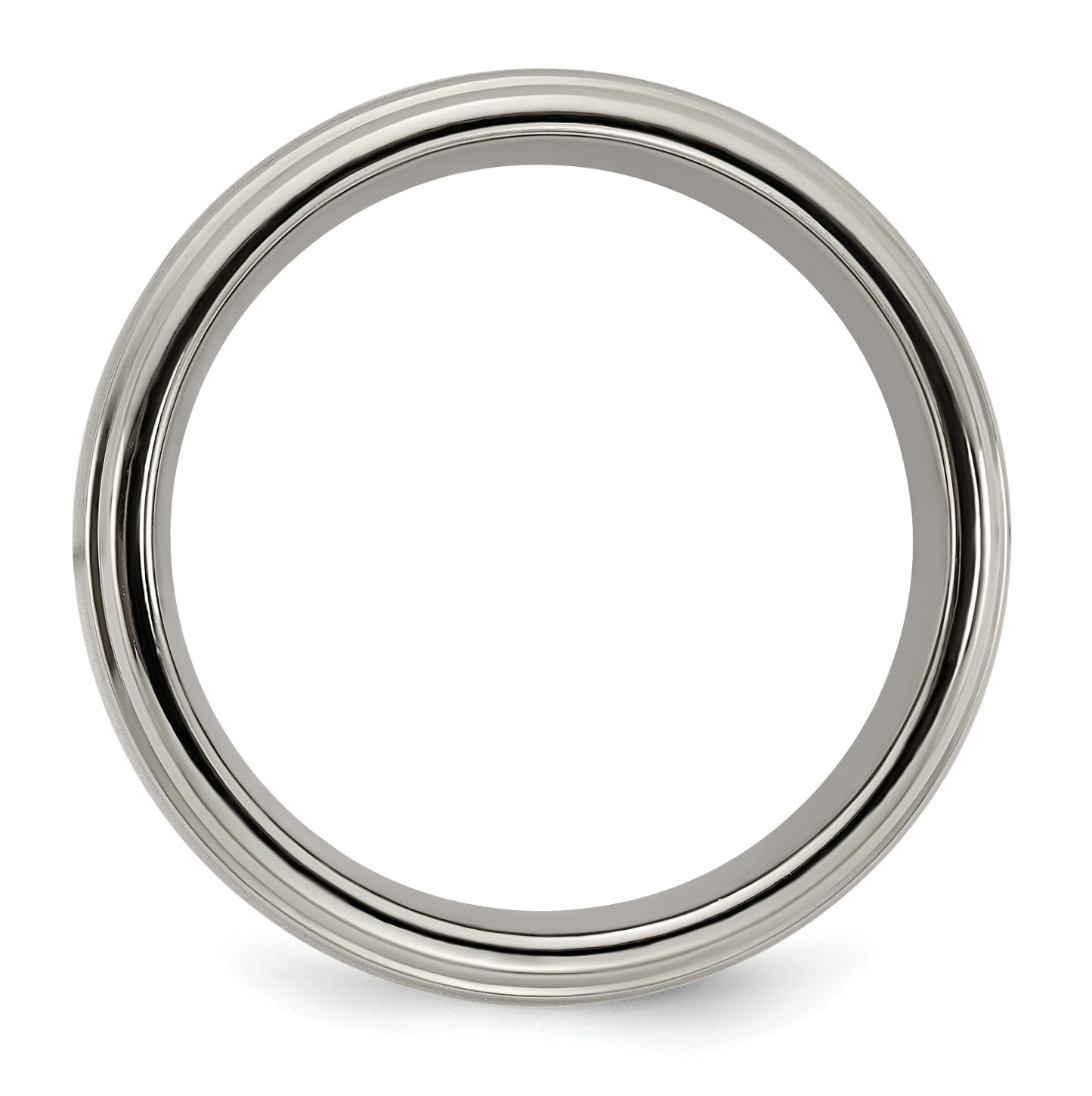 Edward Mirell Titanium Brushed Polished Step Edge 7mm Band Size 9.5