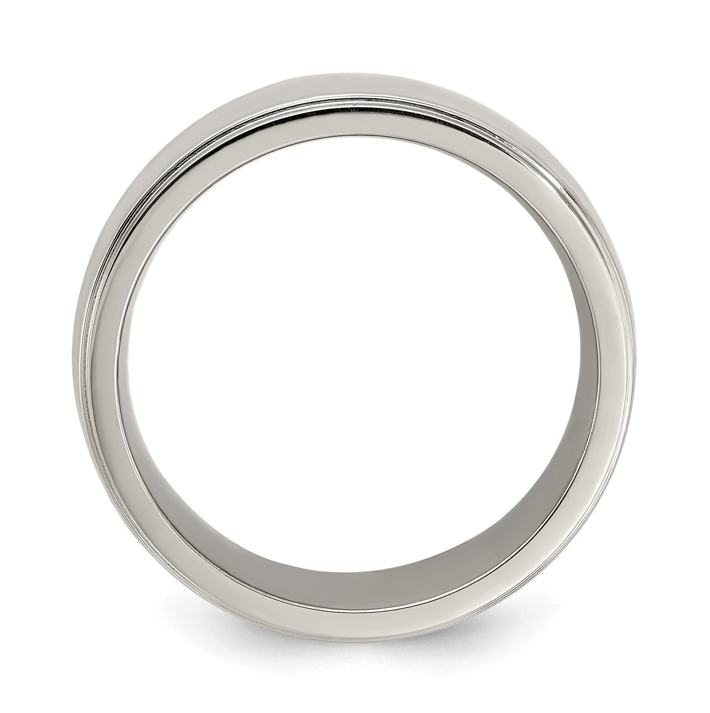 Edward Mirell Titanium Brushed & Polished Round Step 8mm Band