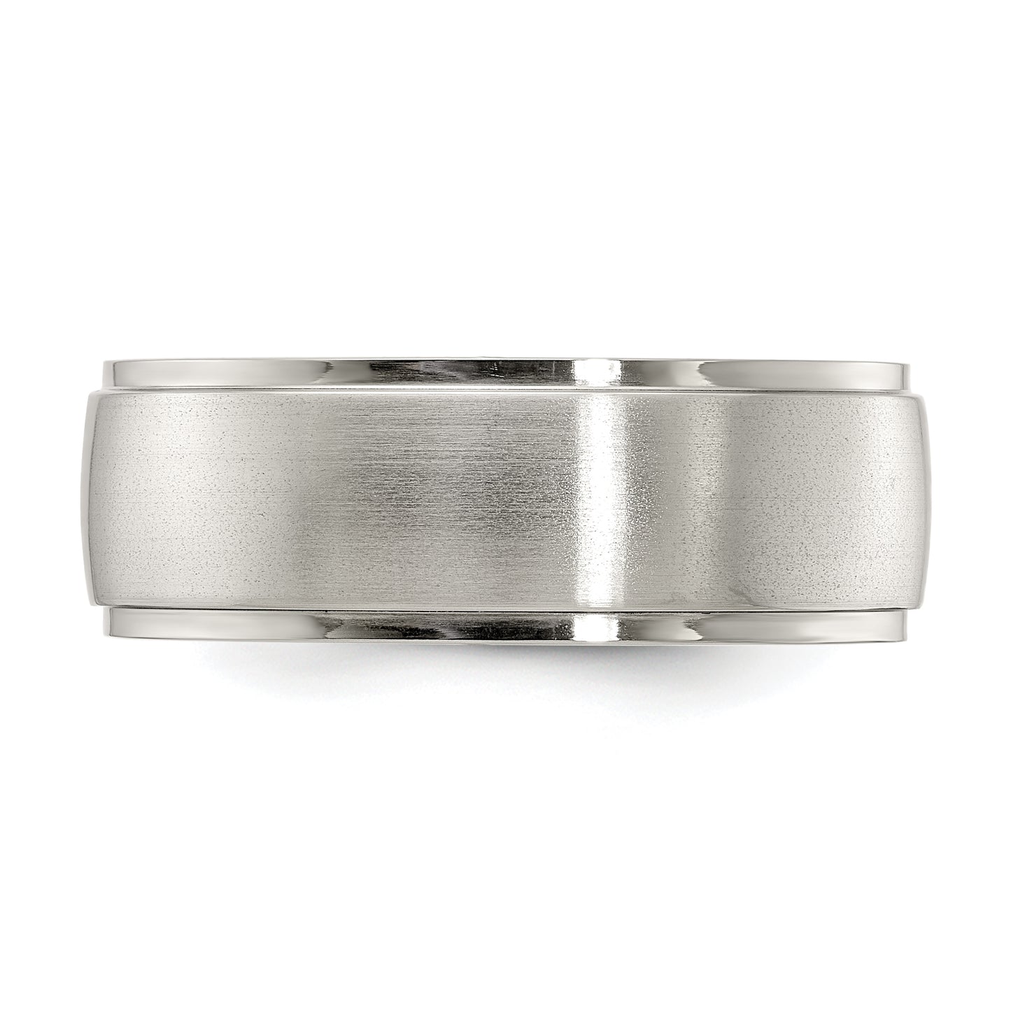 Edward Mirell Titanium Brushed & Polished Round Step 8mm Band