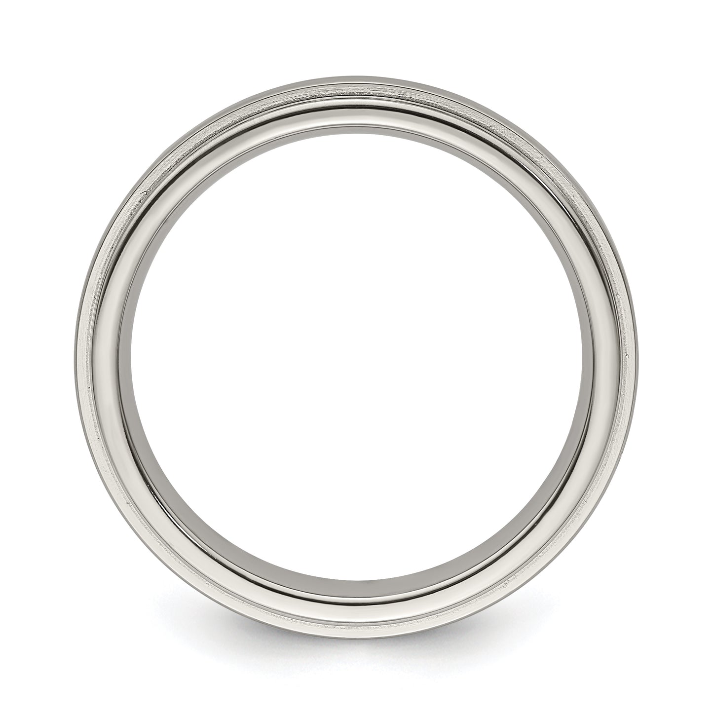 Edward Mirell Titanium Brushed Polished Flat Step Edge 4mm Band Size 11