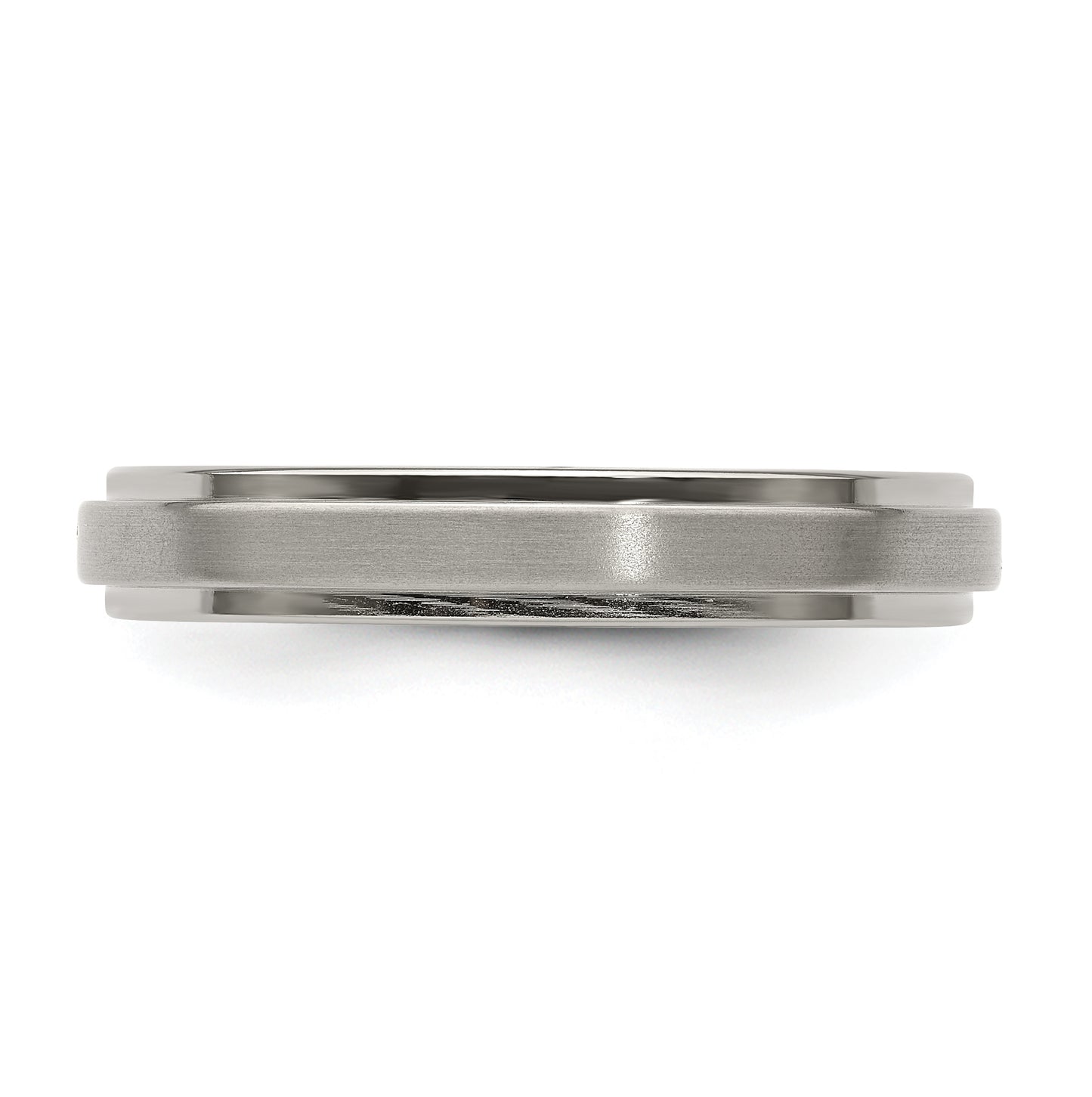 Edward Mirell Titanium Brushed Polished Flat Step Edge 4mm Band Size 6.5